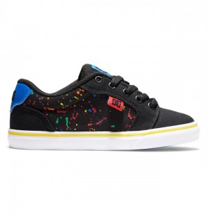 DC Shoes Anvil Lasten Anvil Mustat | 476-HKVNFG