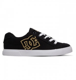 DC Shoes Chelsea Canvas Naisten Tennarit Mustat Kultaiset | 746-TUHDLV