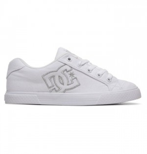 DC Shoes Chelsea Canvas Naisten Tennarit Valkoinen Hopea | 670-WGCHKS