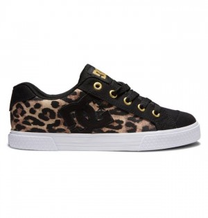 DC Shoes Chelsea Naisten Essentials Mustat Leopardi | 083-FYGXDU