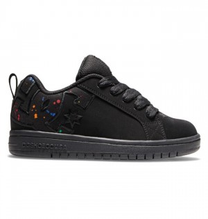 DC Shoes Court Graffik Lasten Court Graffik Mustat | 940-QJRFUN