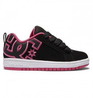 DC Shoes Court Graffik Lasten Court Graffik Mustat Pinkki | 198-AEDNPZ