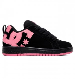 DC Shoes Court Graffik Lasten Court Graffik Mustat Pinkki | 861-XENTKB
