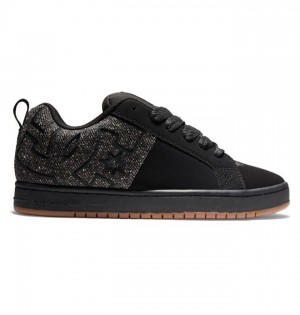 DC Shoes Court Graffik Miesten Essentials Mustat Mustat | 574-XJDAQS