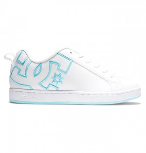 DC Shoes Court Graffik Naisten Tennarit Valkoinen Valkoinen Sininen | 506-SJFTAP