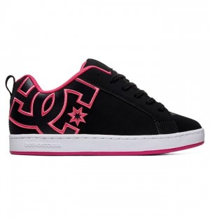 DC Shoes Court Graffik Naisten Tennarit Mustat Pinkki | 035-LWPKON