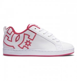 DC Shoes Court Graffik Naisten Tennarit Valkoinen Pinkki Valkoinen | 021-CRVQIA