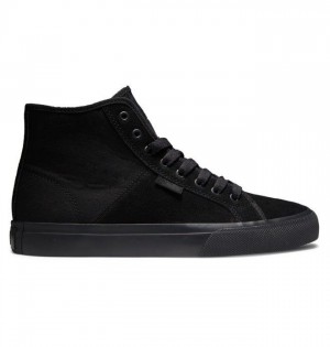 DC Shoes Manual High Top Suede Miesten Tennarit Mustat Mustat Mustat | 670-LQZUSM