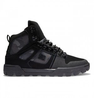 DC Shoes Pure High-Top Water-Resistant Winter Boots Miesten Talvisaappaat Mustat Harmaat | 652-JKPTG