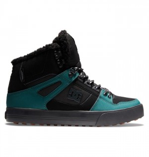 DC Shoes Pure High-Top Winter Miesten Talvisaappaat Mustat Mustat Vihreä | 753-UNJQCH