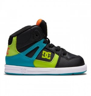 DC Shoes Toddler's Pure Hi High Lasten Pure Mustat Vihreä Oranssi | 268-OJVRBT